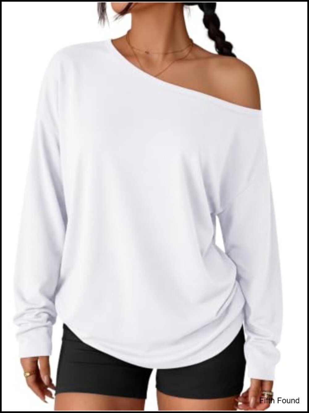 Trendy Queen Womens Off The Shoulder Oversized Tops Long Sleeve One Shoulder